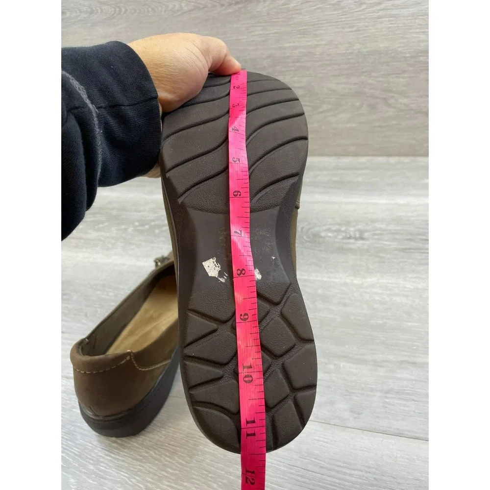 Clarks Carleigh Lulin Women's 10 Brown Loafer Nubuck Shoes‎ Comfort Chic Slip-On